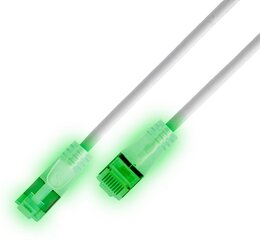 SLIM KAT6A 10 Gigabit Lightpatchkabel rund, U/UTP, transluzente Stecker