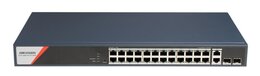 Hikvision DS-3E1528HP-SI-24P2T2F - 26-Port 1 Gbps PoE + 2-Port 1 Gbps SFP Switch