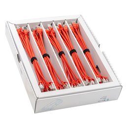 SLIM KAT6A 10 Gigabit Lightpatchkabel, 0,15m, U/FTP, Ø 3,8mm, rot, 50-Pack