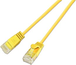 SLIM KAT6A 10 Gigabit Lightpatchkabel rund, U/UTP, Ø 3,6 mm, gelb