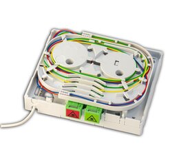 Lightwin FTTH OTO Box, 2x SC/APC Kupplungen, Inhouse-Kabel 4-fasrig, 30 - 100 m, G.657A2