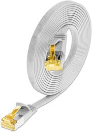 SLIM KAT6A 10 Gigabit Slimpatchkabel, U/FTP, flach, weiss 