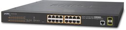 PLANET 16-Port Managed Gbit 802.3at POE+ + 2Port 100/1000 SFP