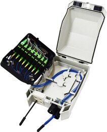 Lightwin FTTx IP55 Wand Patch-/Spleissbox, inkl. Spleisskassetten, 48 Kupplungen