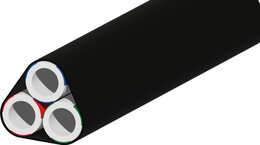 Lightwin Rohrverbund mit 3x 12/8-er Rohren, direkt erdverlegbar, UV beständig, schwarz