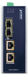 PLANET IP30 Industrial 2Port 100/1000X SFP to 2Port 1Gbit 802.3bt PoE++ Media Converter