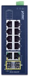 PLANET Industrial 8-Port 10/100Mb + 2-Port Gbit TP/SFP Combo Switch, IP30