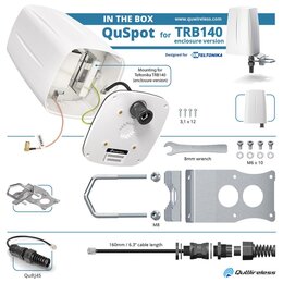 QuWireless QuSpot für TRB140 mit Gehäuse, IP67 Outdoor Gehäuse mit LTE Omni-Antenne