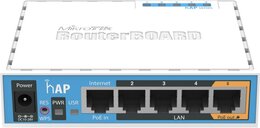 MikroTik hAP mit 650 MHz CPU, 64 MB RAM, 5x LAN, 2.4 GHz 802.11b/g/n