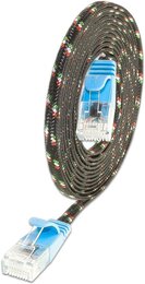 SLIM KAT6 Slimpatchkabel, U/UTP, flach, Nylonmantel, blau
