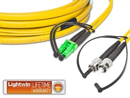 Lightwin High Quality Flat-Duplex LWL Patchkabel, SM, LC/APC - ST