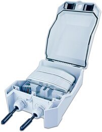 Optotec FTTx IP55 Wandbox kompakt, ohne Spleisskassetten, bis zu 192 Fasern