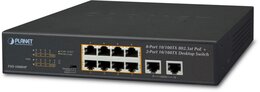 PLANET 8-Port 10/100TX 802.3at PoE + 2-Port 10/100TX Desktop Switch, 120W PoE Budget