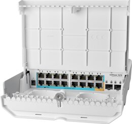 MikroTik netPower 15FR 18-Port Outdoor Switch, 15x Reverse PoE Ports, 2x SFP