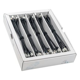 SLIM KAT6A 10 Gigabit Lightpatchkabel, 0,25m, U/FTP, Ø 3,8mm, schwarz, 50-Pack