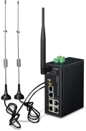 PLANET Industrial 4G LTE Cellular Wireless Gateway with 5-Port 10/100/1000T 