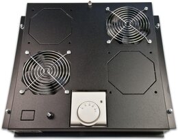 Wirewin Dachlüftereinsatz für Serverschränke, 2 Lüfter, schwarz