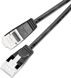 SLIM KAT6A 10 Gigabit Lightpatchkabel rund, U/FTP, Ø 3,8mm, schwarz 