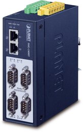PLANET IP30 Industrial 4-Port RS232/422/485 Modbus Gateway, 2x DI, 2x DO
