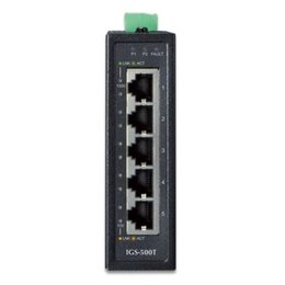 PLANET Industrial 10/100/1000T Gigabit Ethernet Switch, 5-Port unmanaged, IP30, kompakt