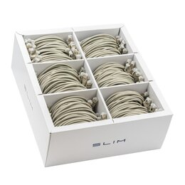SLIM KAT6A 10 Gigabit Lightpatchkabel, 1,0m, U/FTP, Ø 3,8mm, grau, 90-Pack