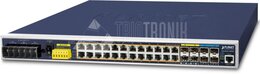 PLANET Industrial L3 24-Port Gbit 802.3at + 4Port 10Gbit SFP+ Switch, IP30