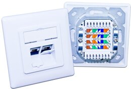 Wirewin KAT6A Unterputzdose, geschirmt, RAL9010, LSA Anschluss