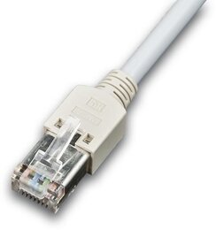 Neutral KAT5E HQ Patchkabel, DRAKA 100MHz, Hirose TM11, LSOH, grau