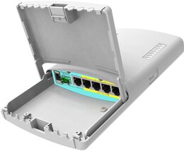 MikroTik RB960PGS-PB with 800MHz CPU, 128MB RAM, 5x Gigabit LAN, SFP Cage