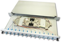 Lightwin LWL Spleissbox, 24 Fasern, 12x DLC Singlemode, 9/125µm OS2 G657.A1 Pigtail