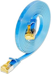SLIM KAT6A 10 Gigabit Slimpatchkabel, U/FTP, flach, blau 