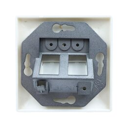 Wirewin Keystone Leerdose für 2 Module, Unterputz, RAL9010