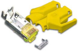 Hirose RJ45 KAT6A TM31 Stecker inkl. Knickschutztülle, gelb, 50-Pack