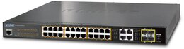 PLANET 24-Port 10/100/1000T 802.3at PoE + 4Port Gbit SFP