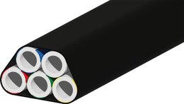Lightwin Rohrverbund mit 5x 12/8-er Rohren, direkt erdverlegbar, UV beständig, schwarz