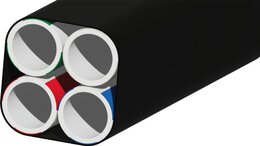 Lightwin Rohrverbund mit 4x 20/16-er Rohren, direkt erdverlegbar, UV beständig, schwarz