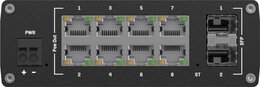 Teltonika IP30 Industrie 8-Port 1Gbit PoE+, 2-Port SFP L2+ Switch, -40°C - +75°C
