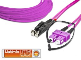 Lightwin High Quality Duplex LWL Patchkabel, MM OM4, E2000 - SC