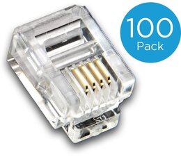  Modularstecker RJ11 (6-Pole / 4-Kontakte), ungeschirmt, 100er-Pack