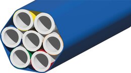 Lightwin Rohrverbund mit 7x 14/10-er Rohren, direkt erdverlegbar, UV beständig, blau