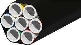 Lightwin Rohrverbund mit 7x 12/8-er Rohren, direkt erdverlegbar, UV beständig, schwarz