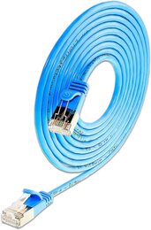 SLIM KAT6 Lightpatchkabel rund, U/FTP, Ø 3,8mm, blau
