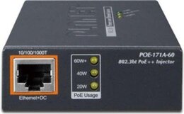 PLANET Single-Port 10/100/1000Mbps 802.3af/at/bt PoE Injector, 60 Watt 