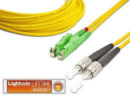 Lightwin High Quality Duplex LWL Patchkabel, SM, E2000/APC - FC