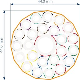 Lightwin Rohrverbund mit 1x14/10 + 24x 7/4-er Rohren, direkt erdverlegbar, UV beständig