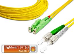 Lightwin High Quality Duplex LWL Patchkabel, SM, E2000/APC - FC/APC