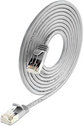 SLIM KAT6 Lightpatchkabel rund, U/FTP, Ø 3,8mm, grau