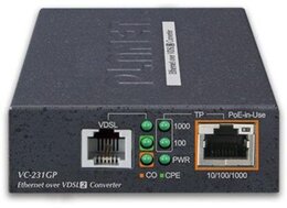 PLANET 1-Port 10/100/1000T 802.3at PoE+ Ethernet to VDSL2 Converter