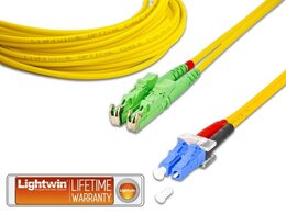 Lightwin High Quality Duplex LWL Patchkabel, SM, E2000/APC - LC