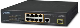 PLANET 8-Port 10/100TX 802.3at POE +  1-Port 10/100/1000T + 1-Port SFP, Desktop Switch